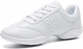 Girls White Cheerleading Shoes - Lightweight Flat Sole and Breathable Upper for Youth Training - 6 Women/5.5 Men