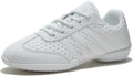 Women's and Girls White Cheer Sneakers - Soft Breathable Upper and Flat Sole for Competition - 6