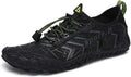 Unisex Quick Dry Water Shoes - Adjustable Bungee Lace and Flexible Rubber Sole for Kayaking - 7 Women/6 Men
