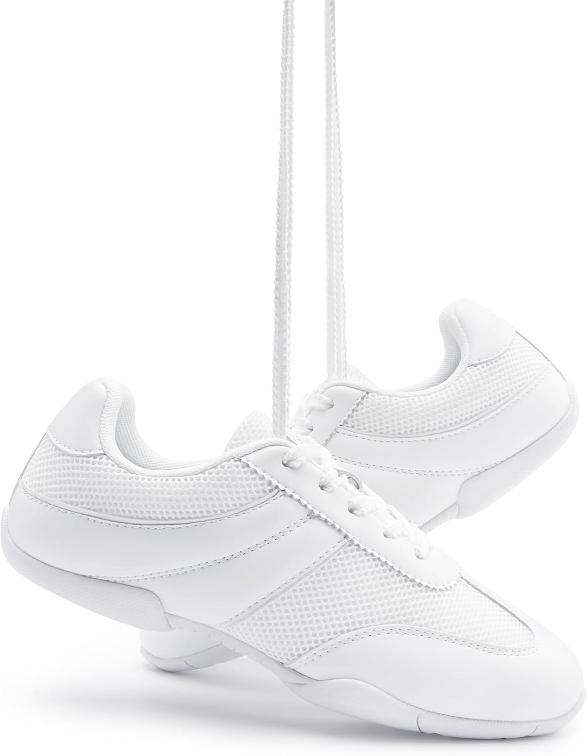 Women's Leather Cheer Sneakers - Lightweight Build and Supportive Sole for Practice and Dance - 6