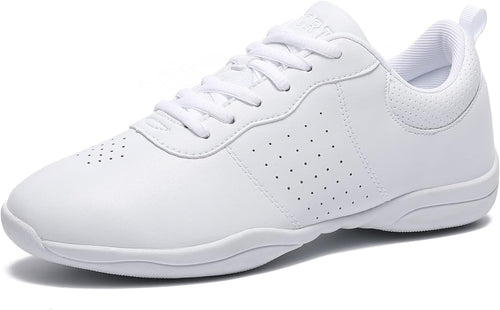 Girls White Cheerleading Shoes - Lightweight Flat Sole and Breathable Upper for Youth Training - 6