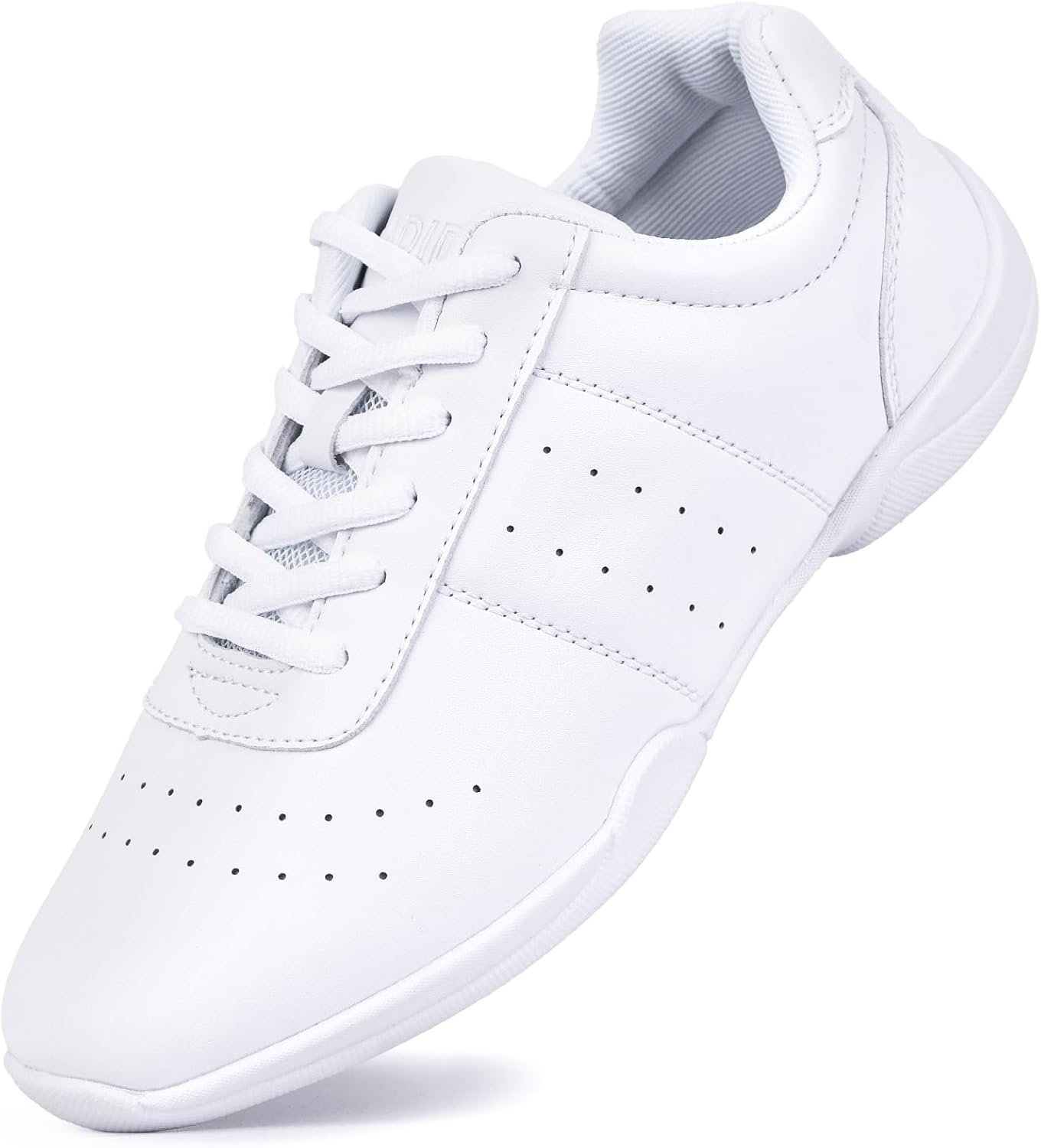Women's White Cheerleading Shoes - Lightweight Dance Sneakers with Flexible Sole for Practice - 6