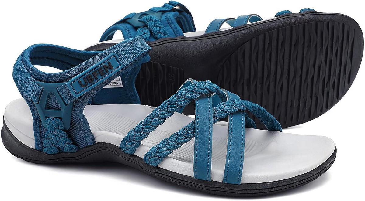 Women's Adjustable Strap Hiking Sandals - Arch Support, Lightweight Build for Beach and Camping - 6