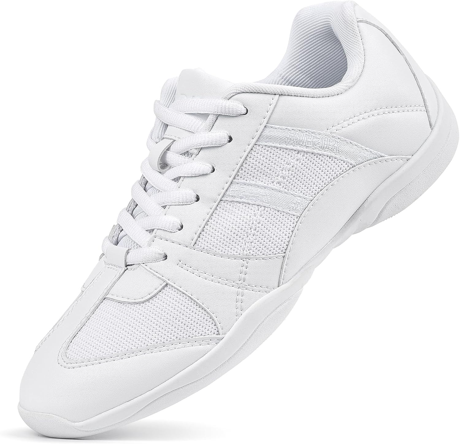Women's Black Cheerleading Shoes - Flat Flexible Sole and Lightweight Dance Build for Training - 6