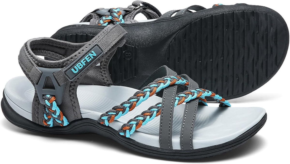 Women's Adjustable Strap Hiking Sandals - Arch Support, Lightweight Build for Beach and Camping - 6