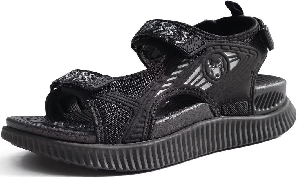 Women's Cushioned Walking Sandals - Arch Support Footbed and Adjustable Straps for Summer Hiking - 7
