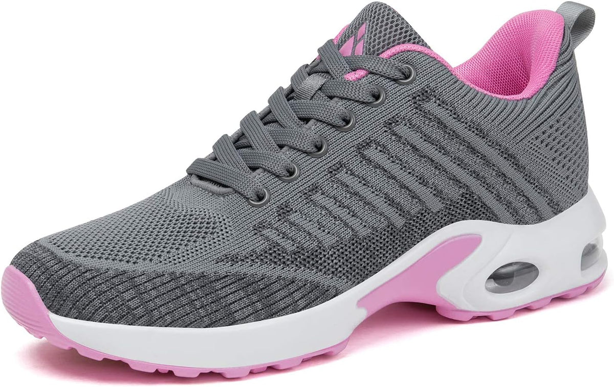 Women's Breathable Mesh Running Sneakers - Air Cushion Sole and Arch Support for Gym and Walking - 7