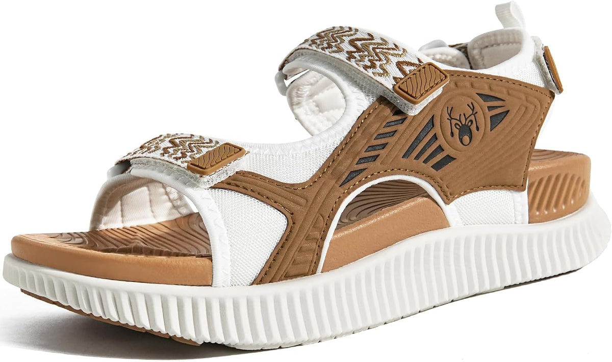 Women's Cushioned Walking Sandals - Arch Support Footbed and Adjustable Straps for Summer Hiking - 6