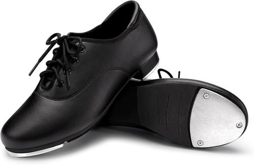 Unisex Lace-Up Tap Shoes - Cushioned Insole, Flexible EVA Outsole and Non-Slip Grip for Practice - 6 Women/5 Men