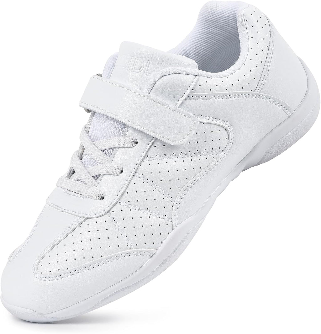Women's White Cheerleading Shoes - Lightweight Dance Sneakers with Flexible Sole for Practice - 10