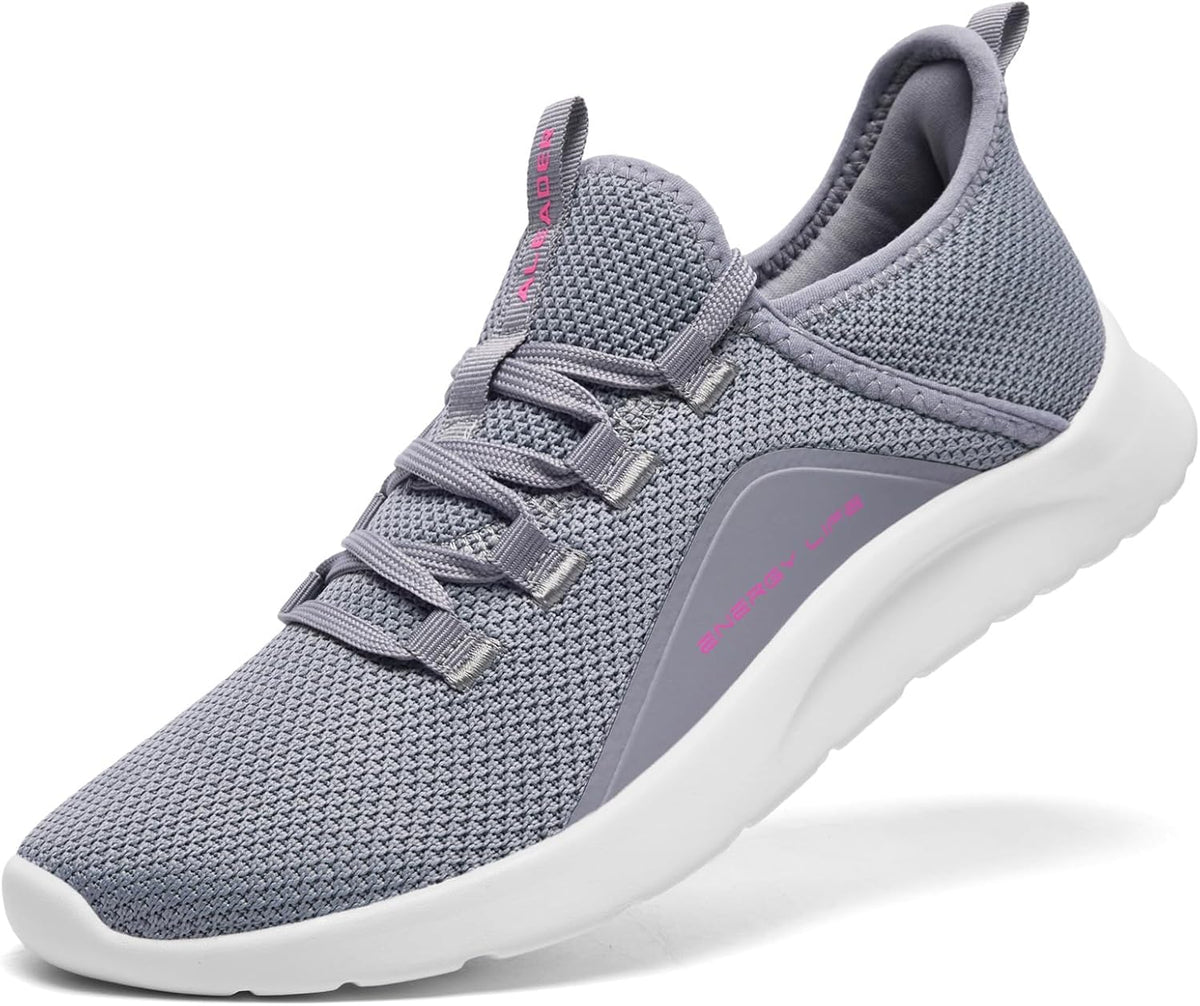 Women's Lightweight Slip-On Running Shoes - Breathable Upper and Non-Slip Sole for Cross Training - 6