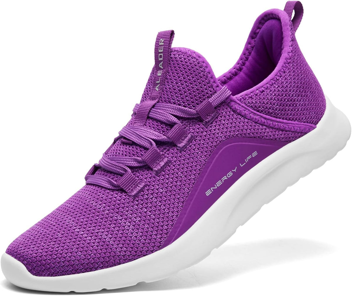 Women's Lightweight Slip-On Running Shoes - Breathable Upper and Non-Slip Sole for Cross Training - 7