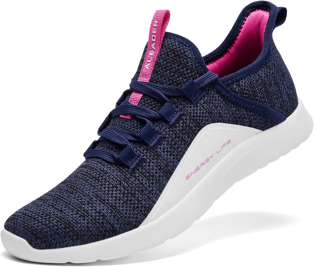 Women's Lightweight Slip-On Running Shoes - Breathable Upper and Non-Slip Sole for Cross Training - 6