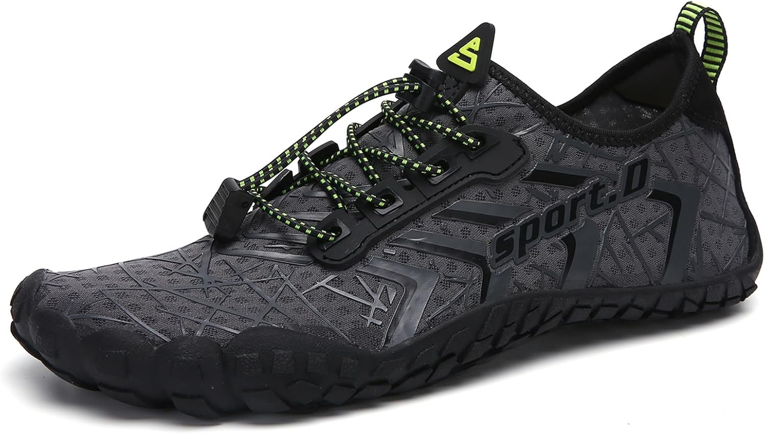 Unisex Quick Dry Water Shoes - Adjustable Bungee Lace and Flexible Rubber Sole for Kayaking - 10 Women/8.5 Men