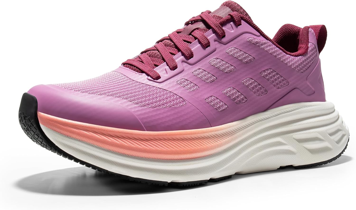 Women's Cushioned Walking Sneakers - Breathable Upper, Non-Slip Sole and Wide Sizing for Work - 6