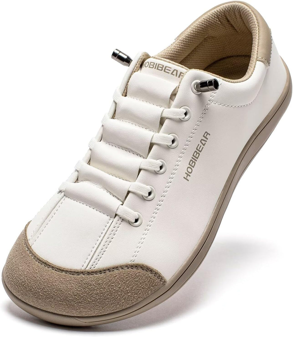 Women's Leather Barefoot Slip-On Shoes - Wide Toe Box and Zero Drop Sole for Everyday Wear - 6 Wide