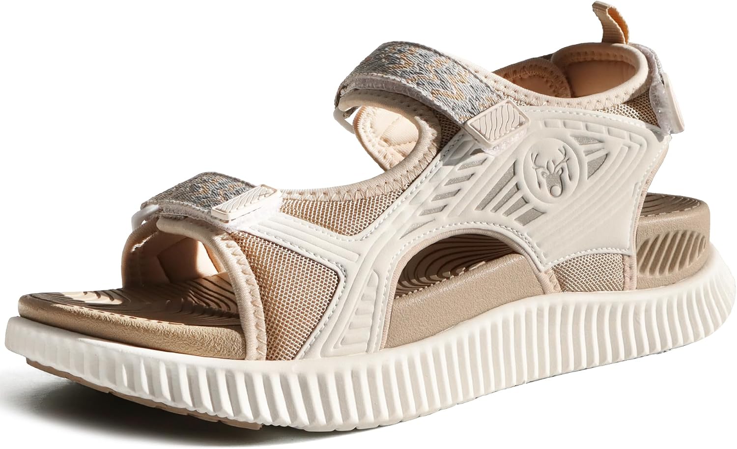 Women's Cushioned Walking Sandals - Arch Support Footbed and Adjustable Straps for Summer Hiking - 6