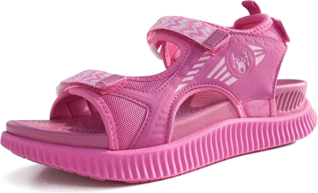 Women's Cushioned Walking Sandals - Arch Support Footbed and Adjustable Straps for Summer Hiking - 7