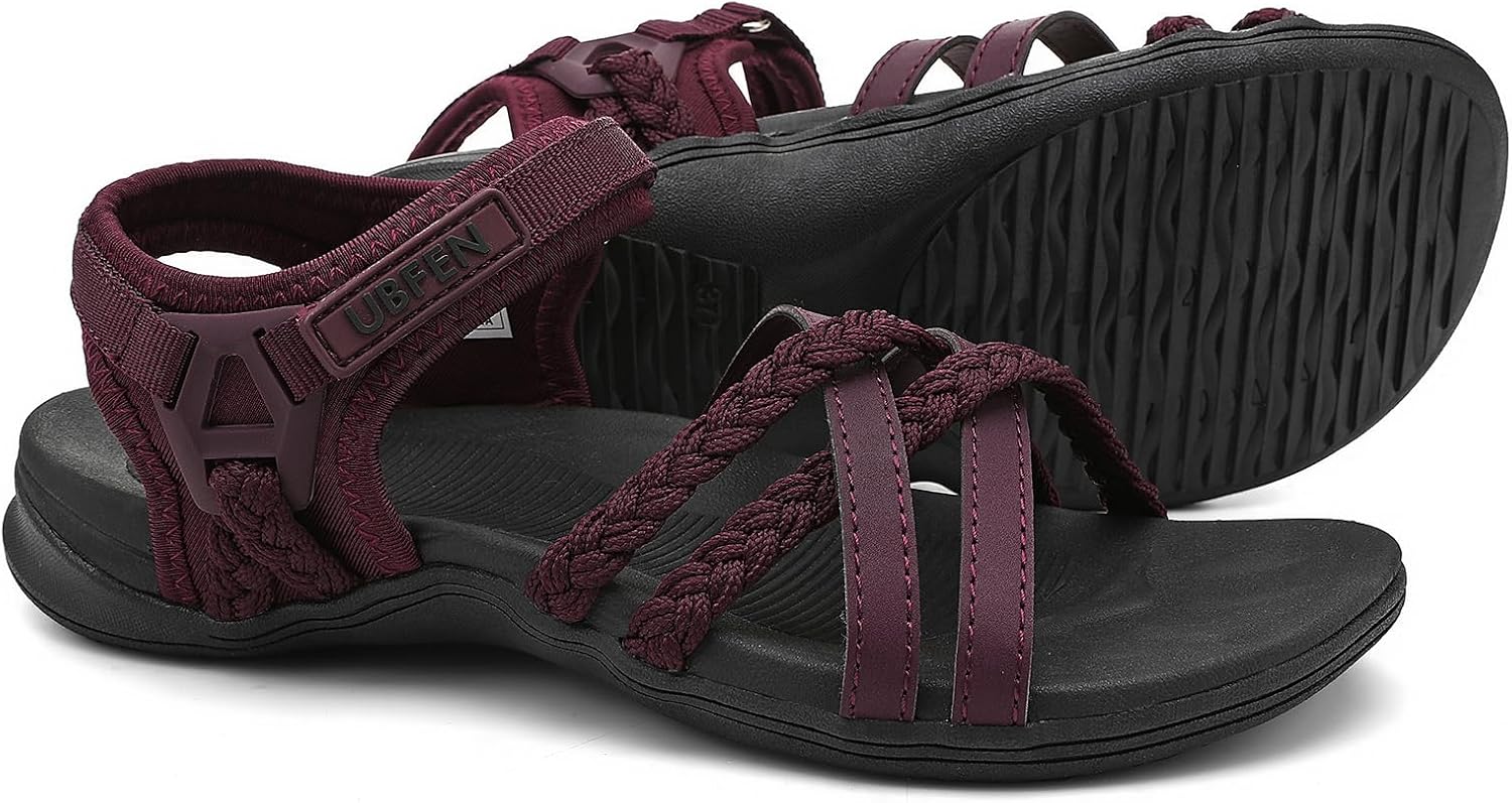 Women's Adjustable Strap Hiking Sandals - Arch Support, Lightweight Build for Beach and Camping - 6