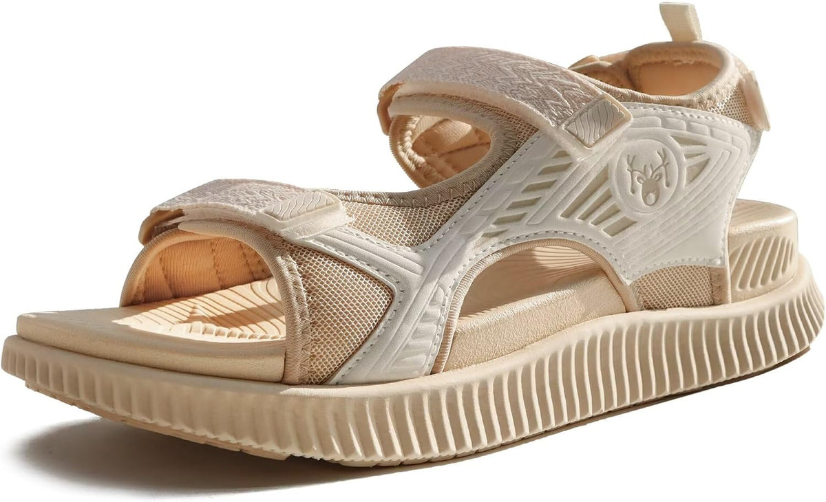 Women's Cushioned Walking Sandals - Arch Support Footbed and Adjustable Straps for Summer Hiking - 7
