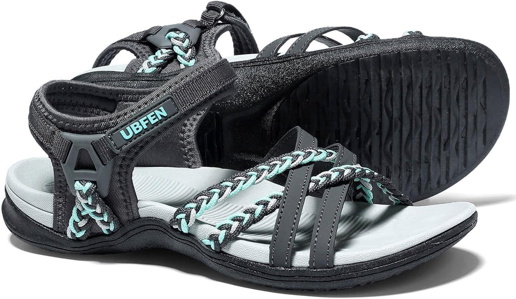 Women's Adjustable Strap Hiking Sandals - Arch Support, Lightweight Build for Beach and Camping - 6