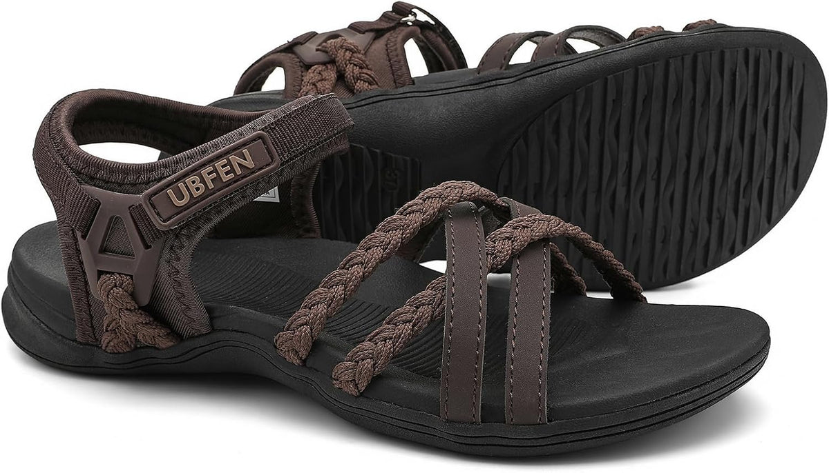Women's Adjustable Strap Hiking Sandals - Arch Support, Lightweight Build for Beach and Camping - 6