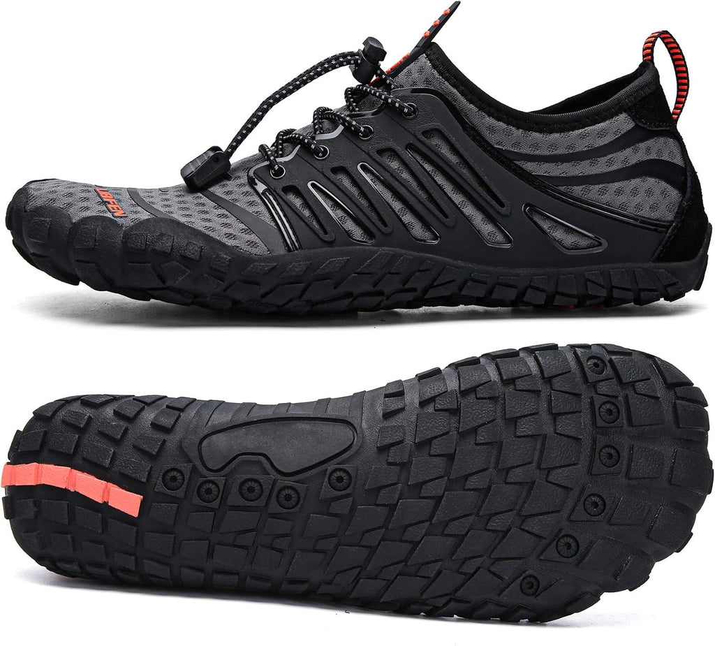 Unisex Quick Dry Water Shoes - Adjustable Bungee Lace and Flexible Rubber Sole for Kayaking - 7 Women/6 Men