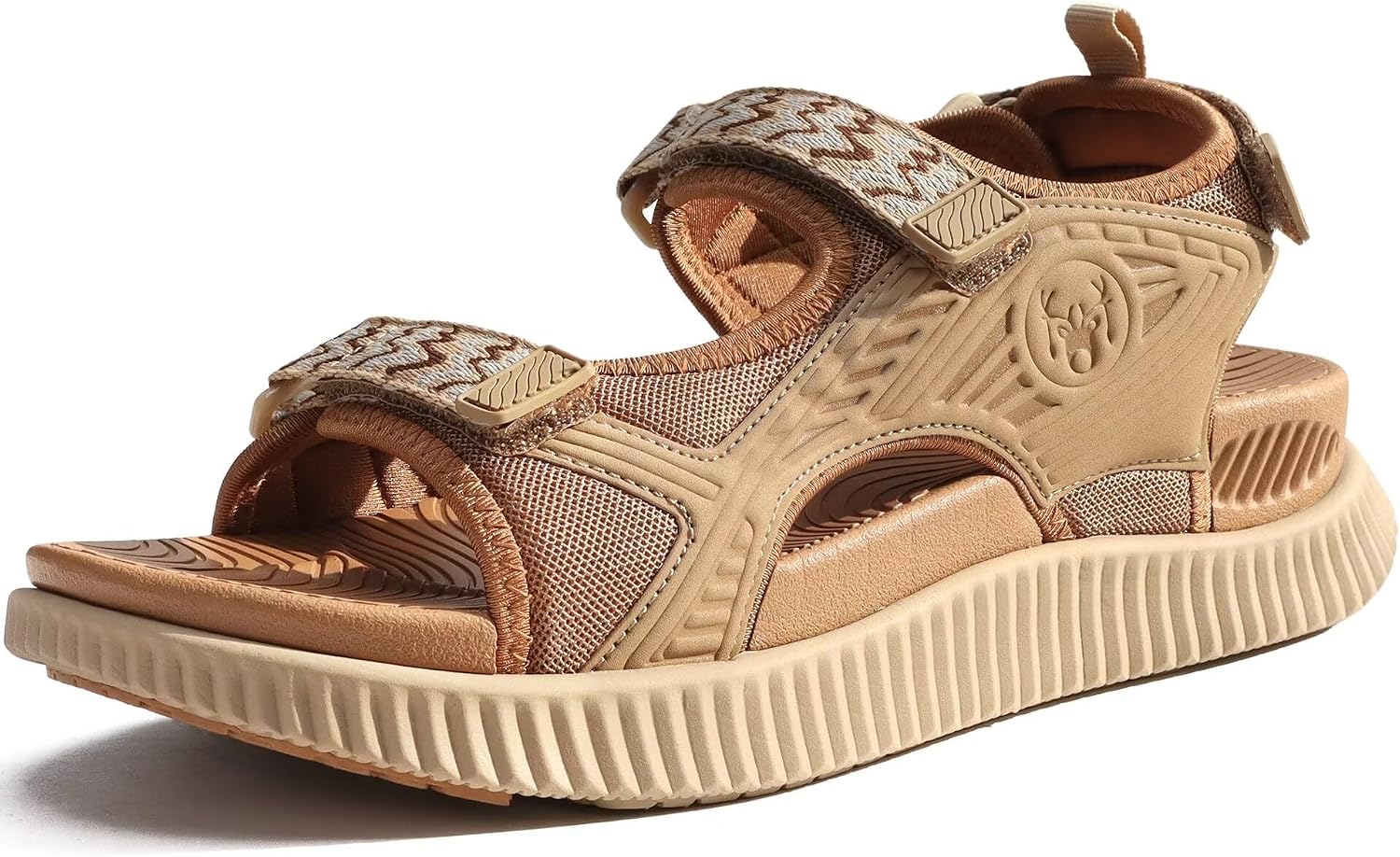 Women's Cushioned Walking Sandals - Arch Support Footbed and Adjustable Straps for Summer Hiking - 8