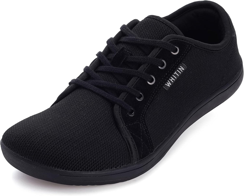 Women's Suede and Knit Barefoot Sneakers - Zero Drop Sole, Wide Fit and Machine Washable Upper - 6 Wide