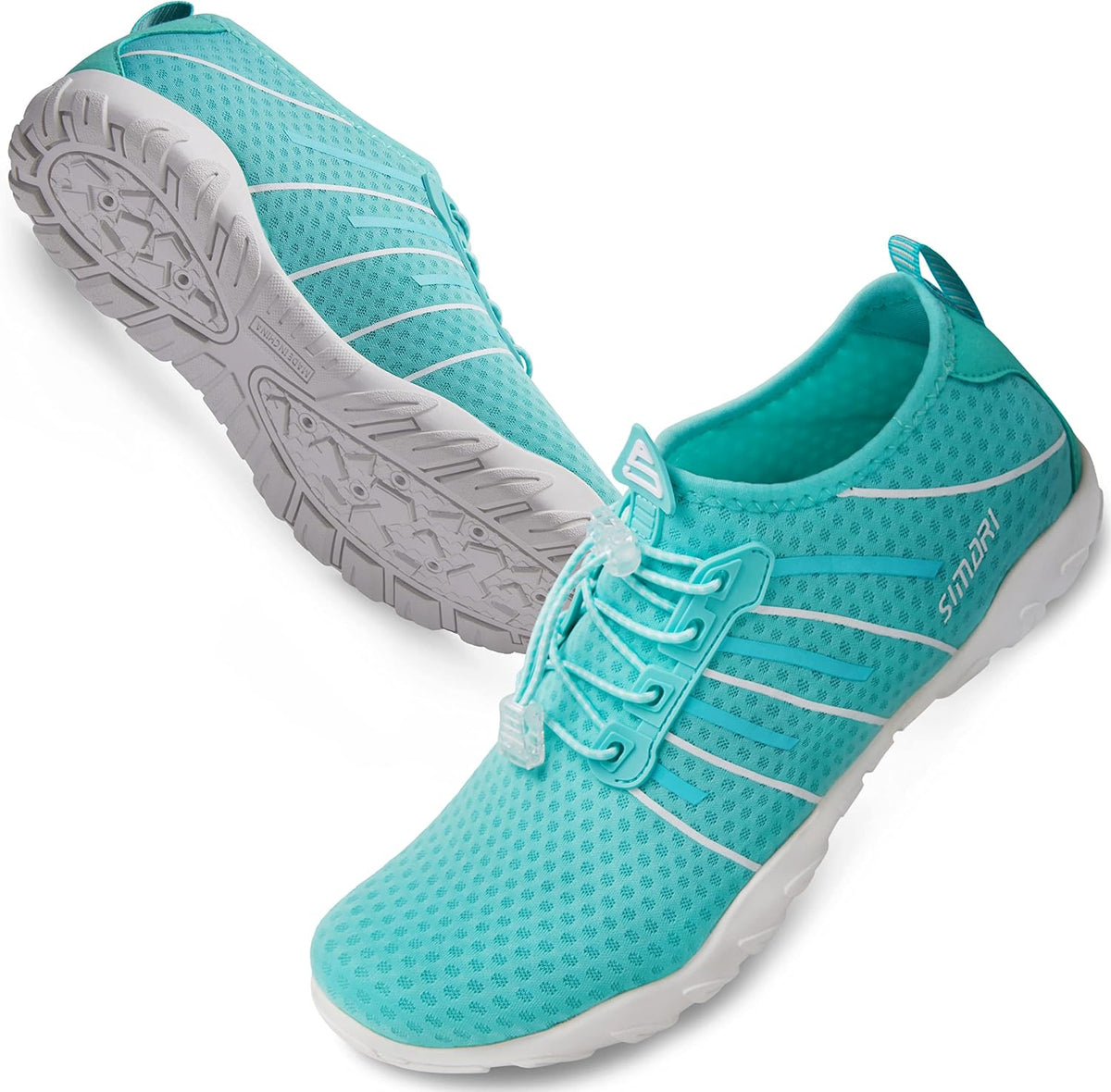 Unisex Quick Dry Aqua Socks - Barefoot Water Shoes with Non-Slip Sole for Swimming and Kayaking - 10 Women/8 Men