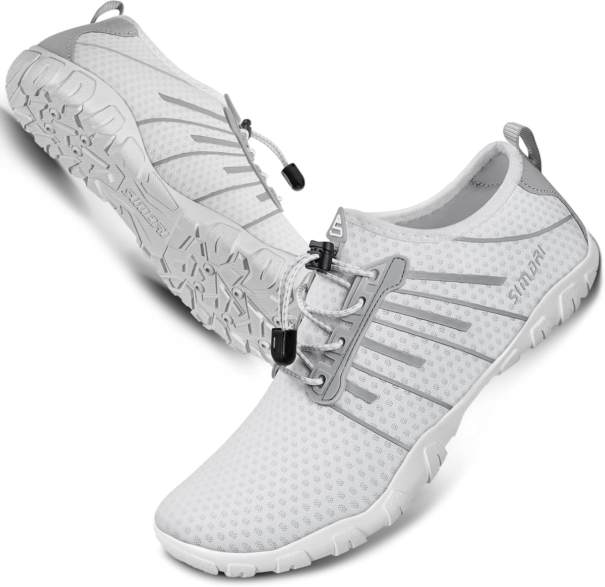 Unisex Quick Dry Aqua Socks - Barefoot Water Shoes with Non-Slip Sole for Swimming and Kayaking - 8 Women/6 Men