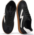Women's Lace-Up Fashion Sneakers - Memory Foam Insole and Cushioned Collar for Casual Wear - 8