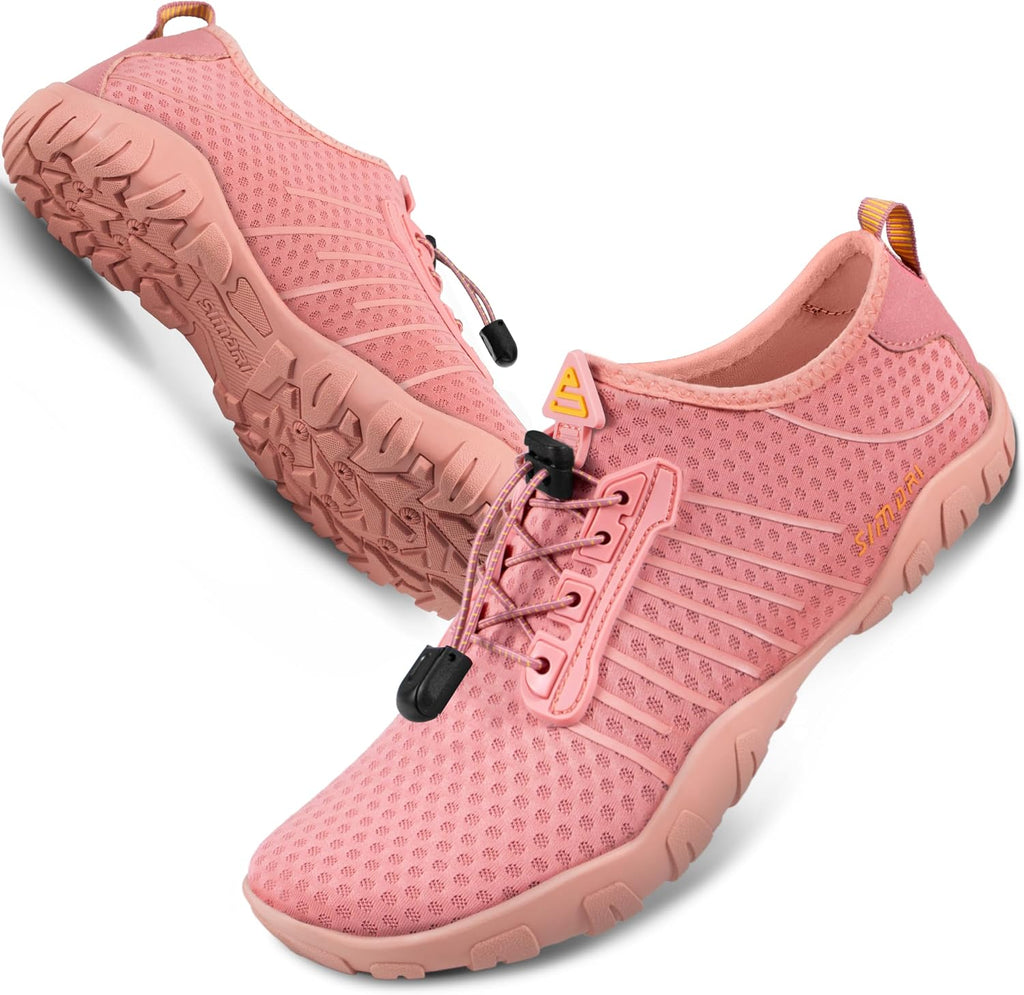 Unisex Quick Dry Aqua Socks - Barefoot Water Shoes with Non-Slip Sole for Swimming and Kayaking - 9 Women/7 Men