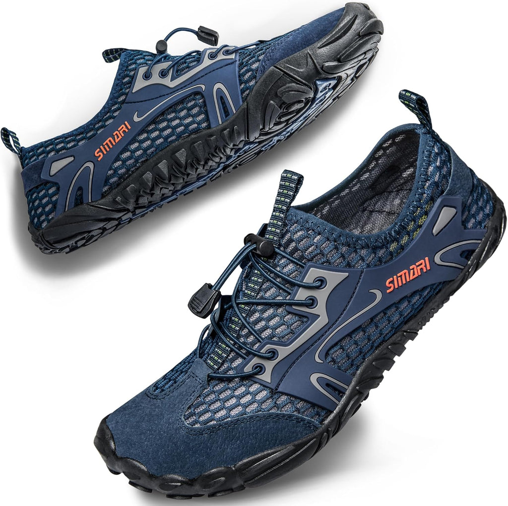 Unisex Quick Dry Aqua Socks - Barefoot Water Shoes with Non-Slip Sole for Swimming and Kayaking - 9 Women/7 Men