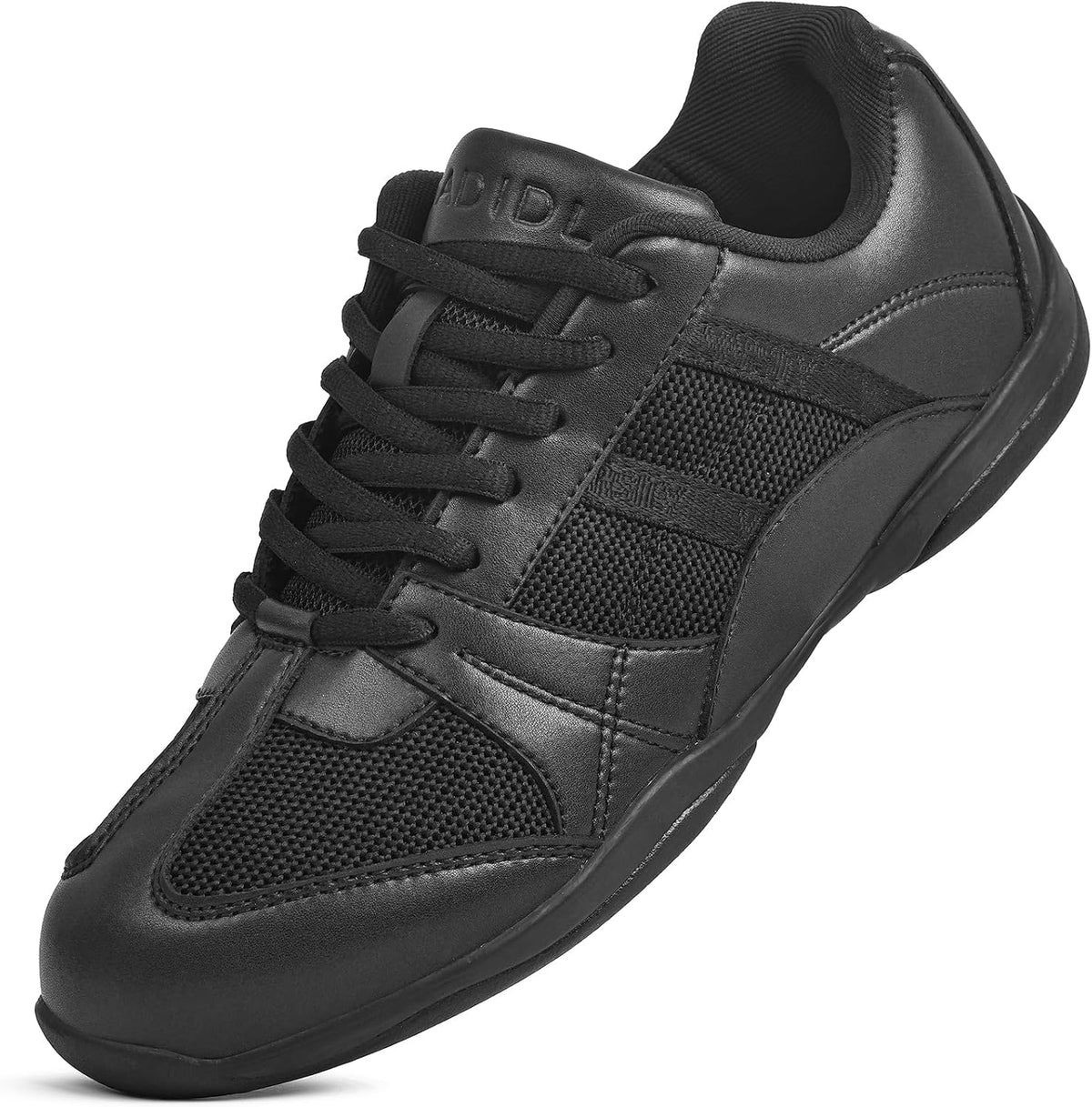 Women's Black Cheerleading Shoes - Flat Flexible Sole and Lightweight Dance Build for Training - 6