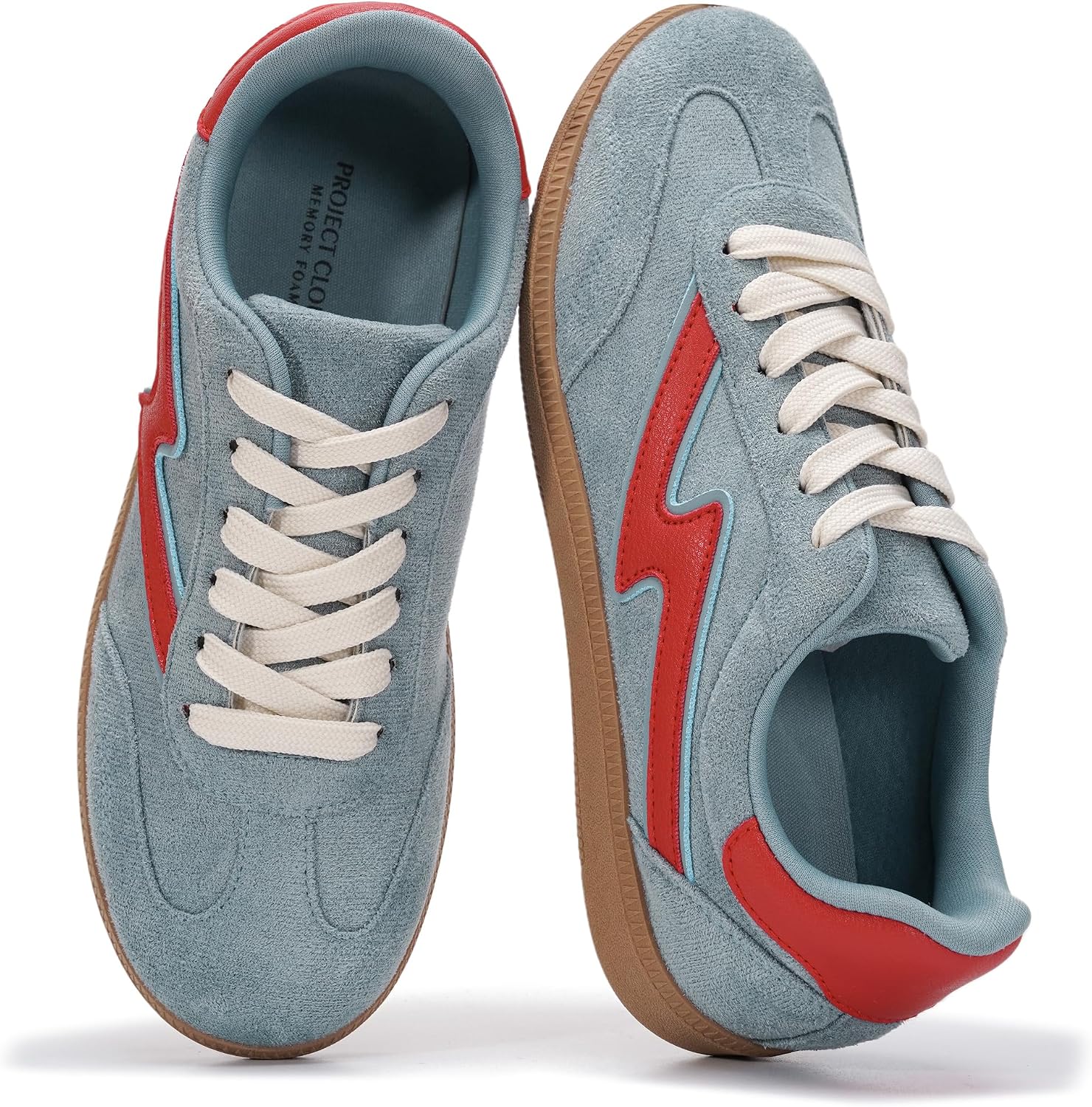 Women's Lace-Up Fashion Sneakers - Memory Foam Insole and Cushioned Collar for Casual Wear - 7