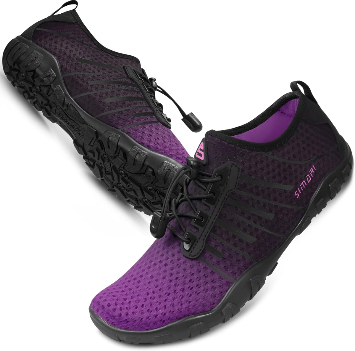 Unisex Quick Dry Aqua Socks - Barefoot Water Shoes with Non-Slip Sole for Swimming and Kayaking - 9 Women/7 Men