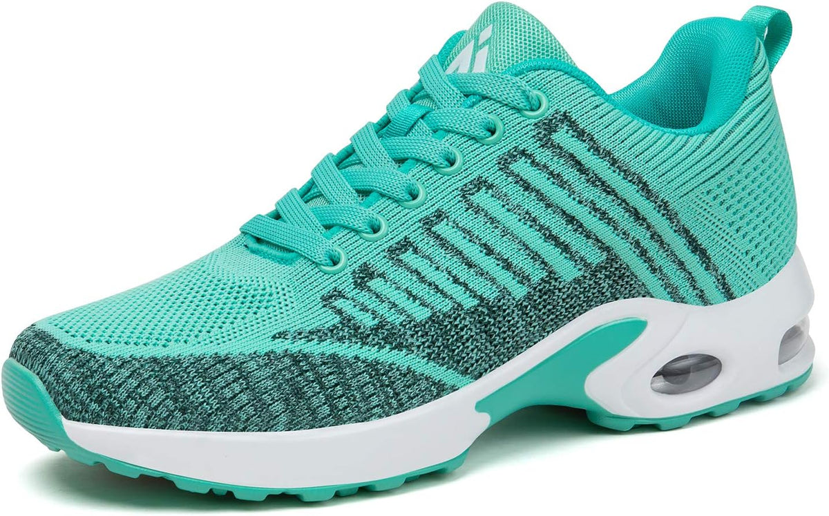 Women's Breathable Mesh Running Sneakers - Air Cushion Sole and Arch Support for Gym and Walking - 7