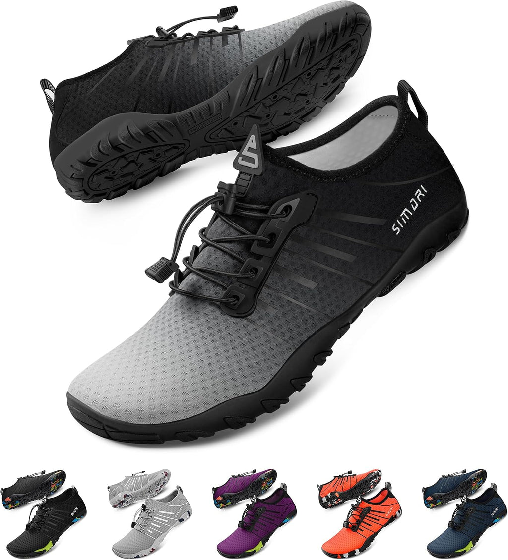 Unisex Quick Dry Aqua Socks - Barefoot Water Shoes with Non-Slip Sole for Swimming and Kayaking - 8 Women/6 Men
