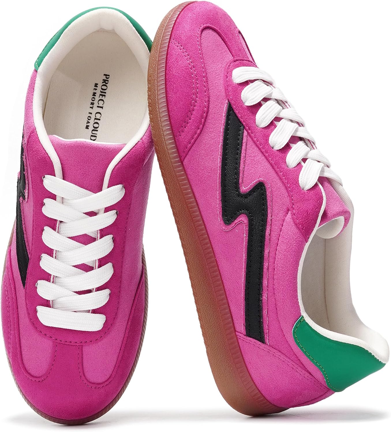 Women's Lace-Up Fashion Sneakers - Memory Foam Insole and Cushioned Collar for Casual Wear - 7
