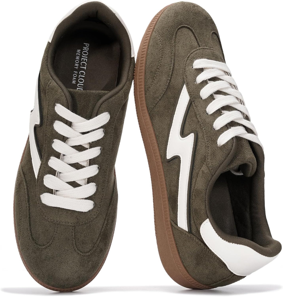Women's Lace-Up Fashion Sneakers - Memory Foam Insole and Cushioned Collar for Casual Wear - 6