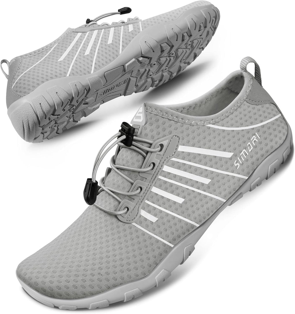 Unisex Quick Dry Aqua Socks - Barefoot Water Shoes with Non-Slip Sole for Swimming and Kayaking - 8 Women/6 Men