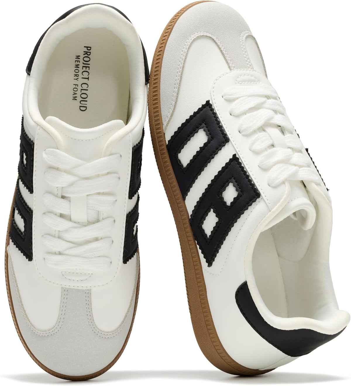 Women's Lace-Up Fashion Sneakers - Memory Foam Insole and Cushioned Collar for Casual Wear - 7