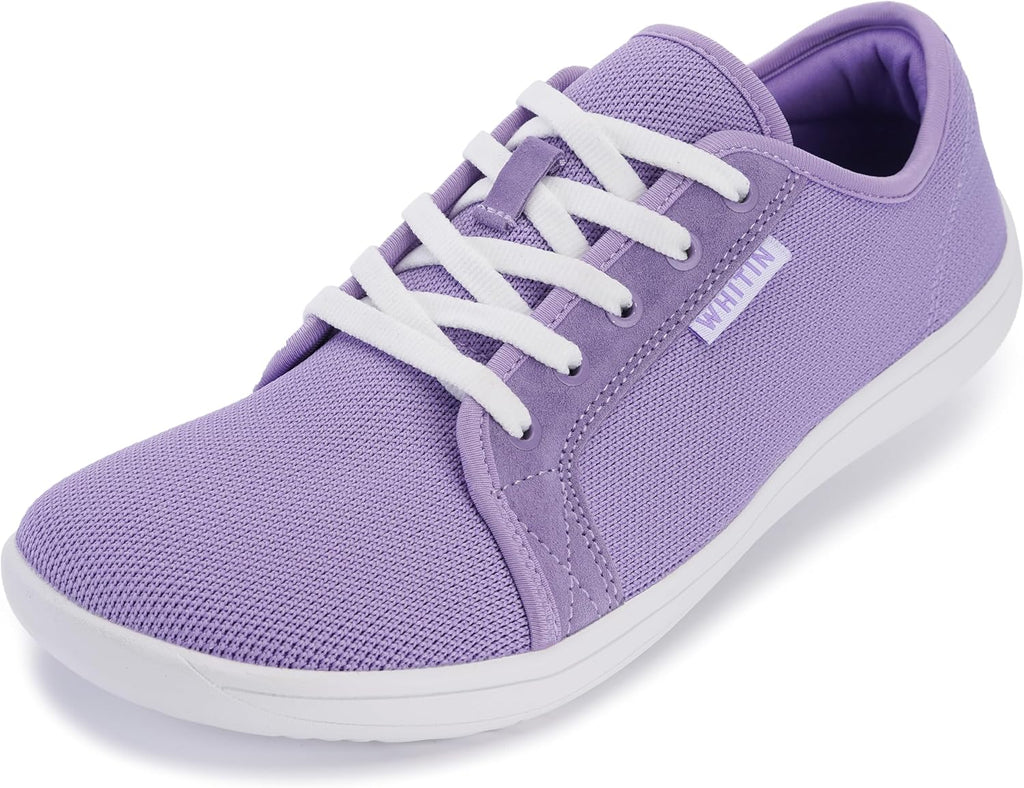 Women's Suede and Knit Barefoot Sneakers - Zero Drop Sole, Wide Fit and Machine Washable Upper - 7 Wide