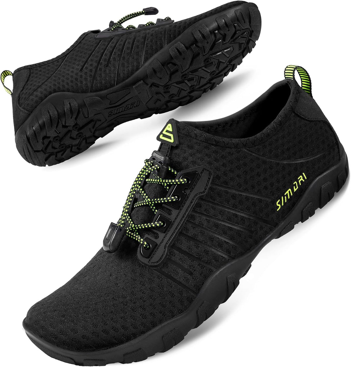 Unisex Quick Dry Aqua Socks - Barefoot Water Shoes with Non-Slip Sole for Swimming and Kayaking - 10 Women/8 Men