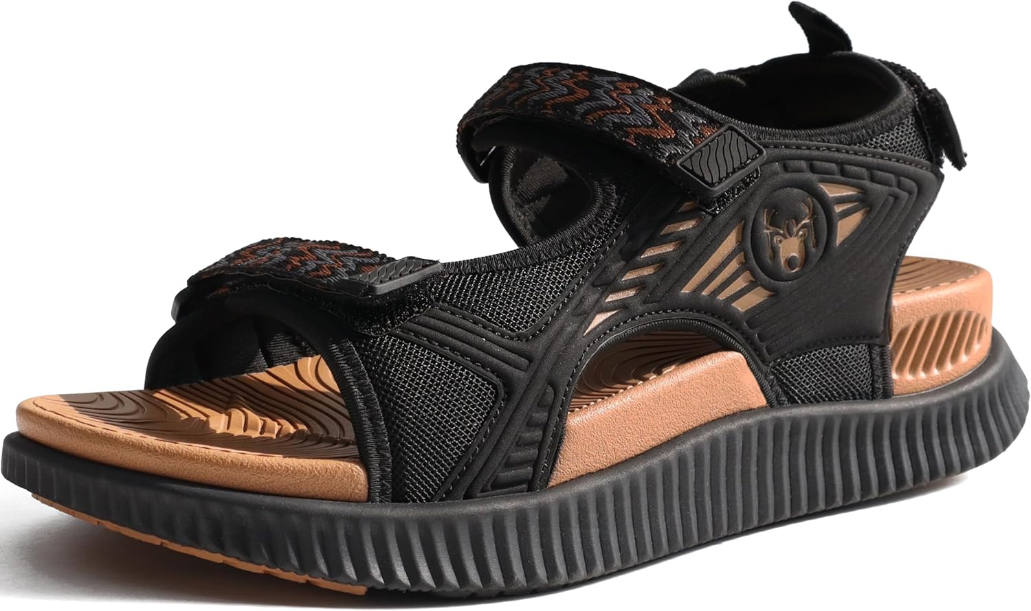 Women's Cushioned Walking Sandals - Arch Support Footbed and Adjustable Straps for Summer Hiking - 7