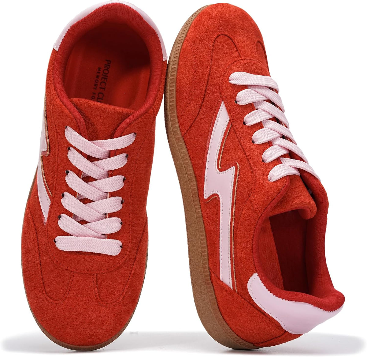 Women's Lace-Up Fashion Sneakers - Memory Foam Insole and Cushioned Collar for Casual Wear - 9