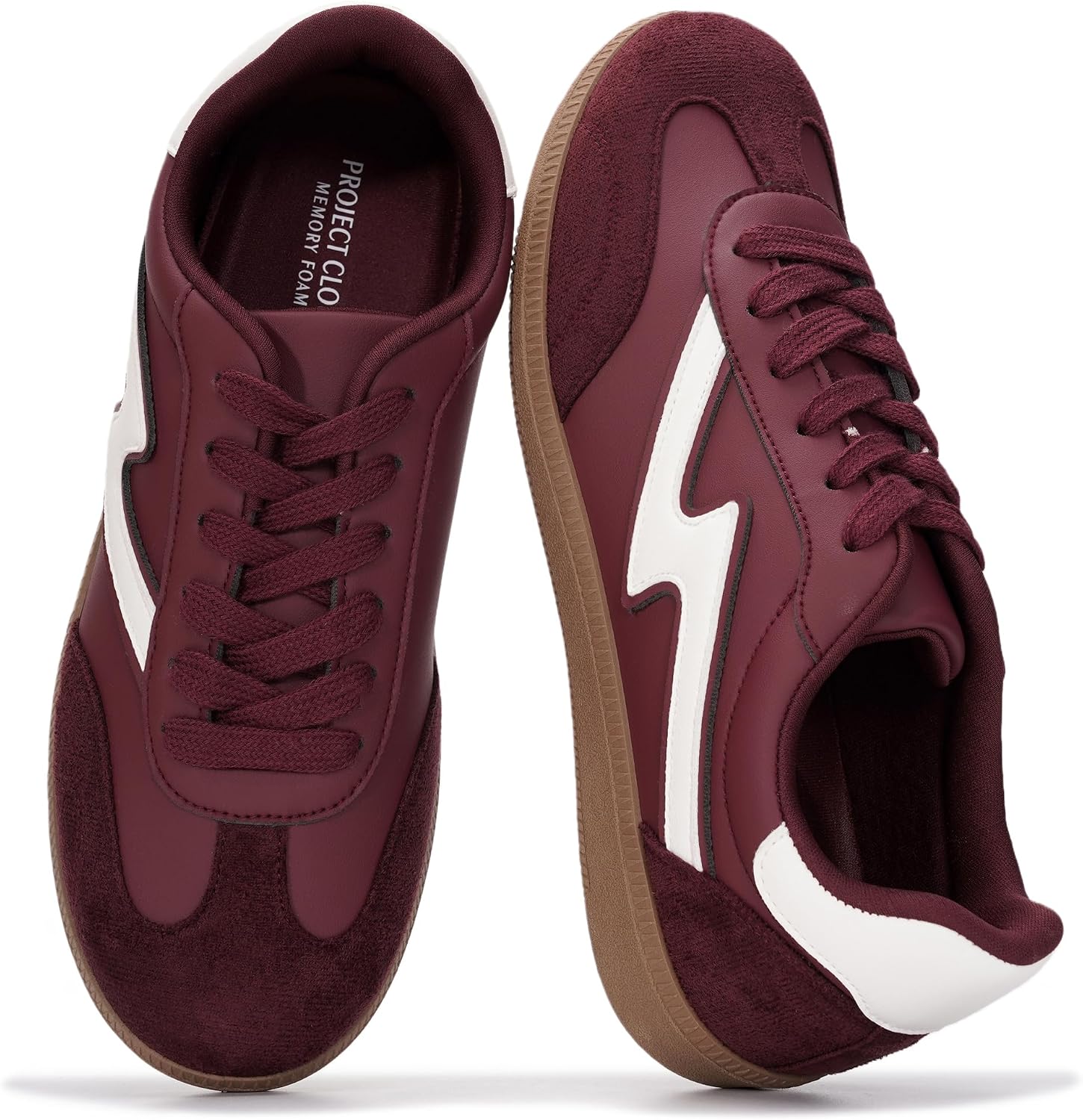 Women's Lace-Up Fashion Sneakers - Memory Foam Insole and Cushioned Collar for Casual Wear - 6