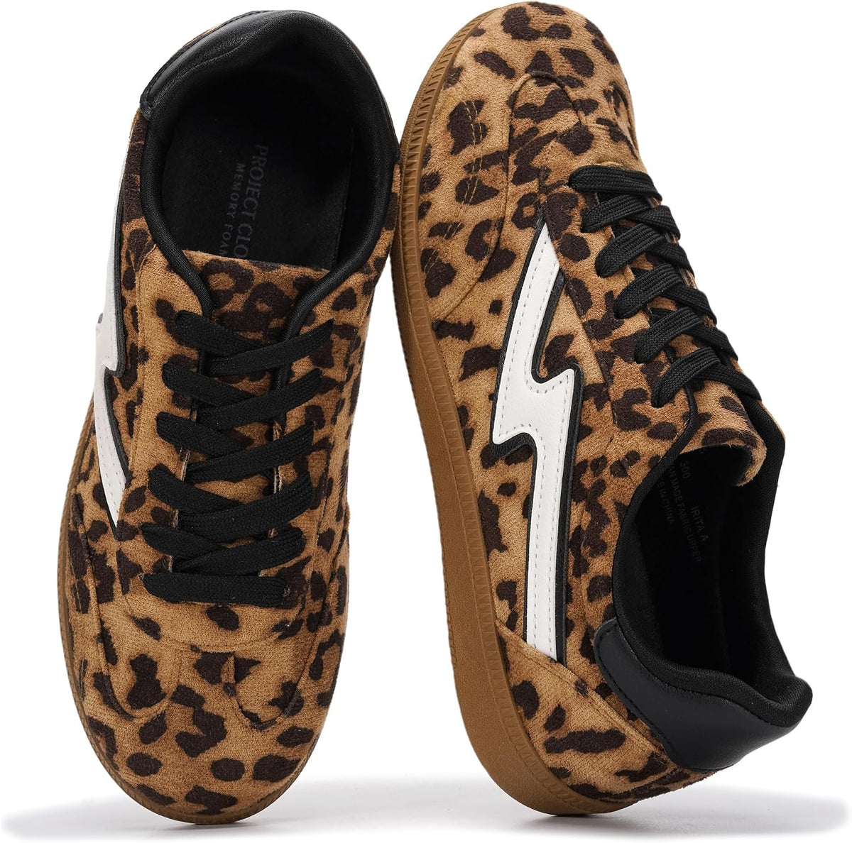 Women's Lace-Up Fashion Sneakers - Memory Foam Insole and Cushioned Collar for Casual Wear - 8