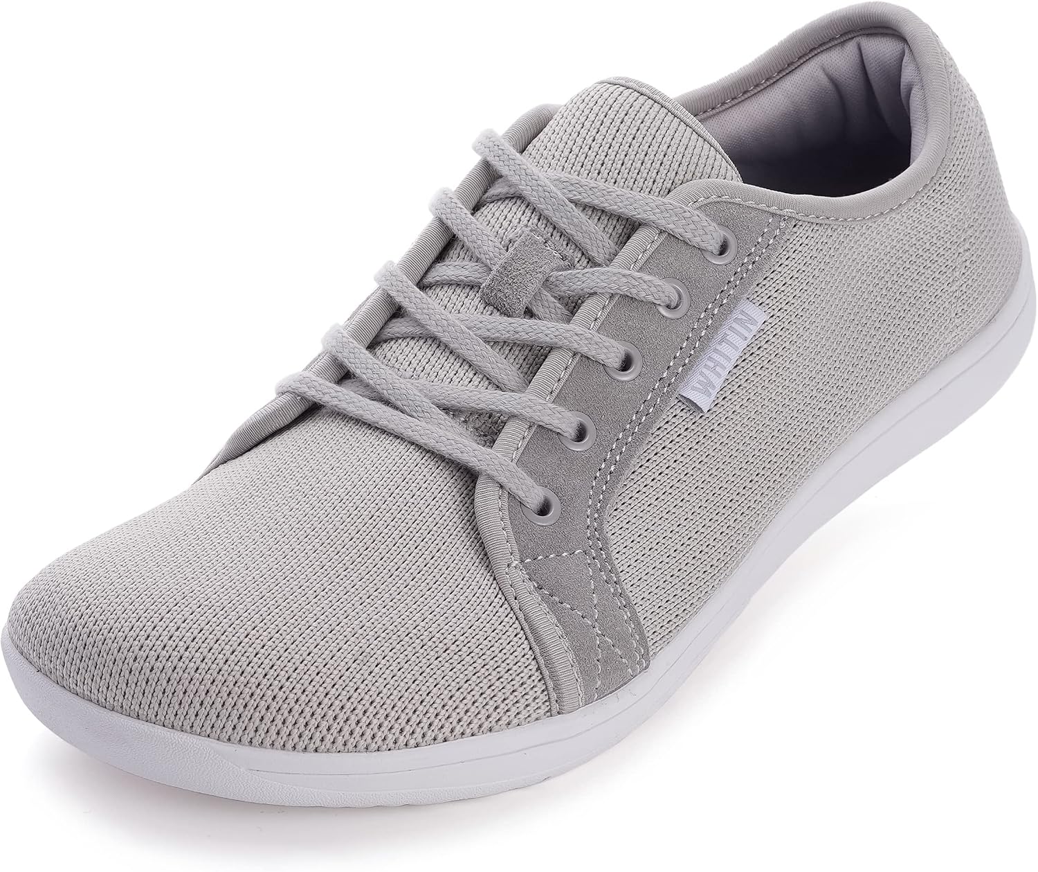 Women's Suede and Knit Barefoot Sneakers - Zero Drop Sole, Wide Fit and Machine Washable Upper - 6 Wide